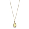 Thumbnail Image 1 of Natural Peridot Pendant Necklace Diamond Accents 10K Yellow Gold 18"