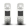 Thumbnail Image 1 of Men's Black Diamond Hoop Earrings 1 ct tw Princess 10K White Gold