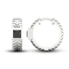 Thumbnail Image 2 of Men's Black Diamond Hoop Earrings 1 ct tw Princess 10K White Gold