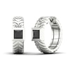 Thumbnail Image 4 of Men's Black Diamond Hoop Earrings 1 ct tw Princess 10K White Gold