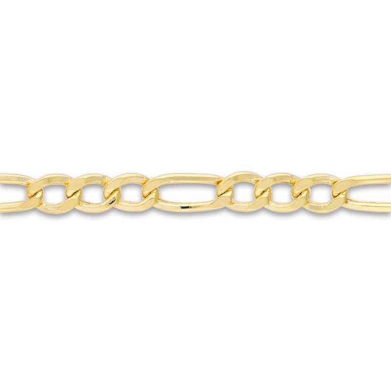 Semi-Solid Figaro Chain Choker Necklace 14K Yellow Gold 12" Adj.