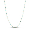 Thumbnail Image 1 of Solid Station Necklace Turquoise Enamel 14K Yellow Gold 18&quot;