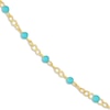 Thumbnail Image 2 of Solid Station Necklace Turquoise Enamel 14K Yellow Gold 18&quot;