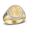 Thumbnail Image 1 of 1933 by Esquire Men's Diamond Ring 1/5 ct tw Round 14K Yellow Gold-Plated Sterling Silver