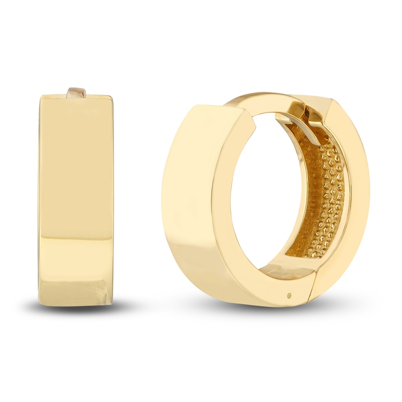 Round Huggie Earrings 14K Yellow Gold