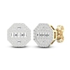 Thumbnail Image 3 of Men's Diamond Earrings 1/2 ct tw Round/Baguette 10K Yellow Gold