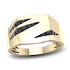 Thumbnail Image 1 of Men's Black Diamond Ring 1/3 ct tw Round 10K Yellow Gold