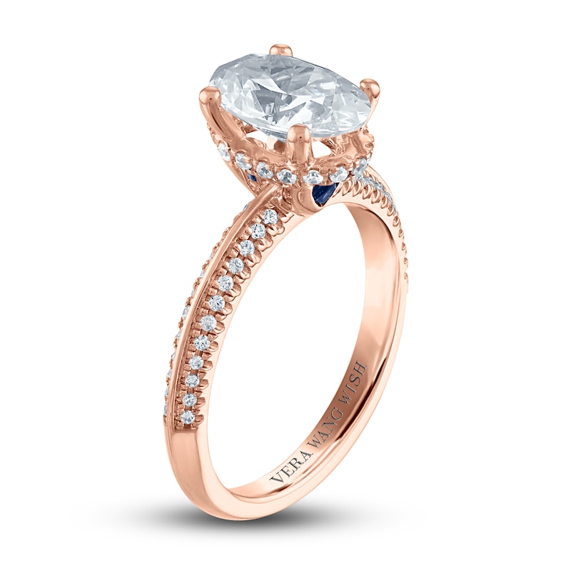 Main Image 2 of Vera Wang WISH Diamond Engagement Ring 2-1/4 ct tw Oval/Round 18K Rose Gold