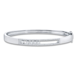 Shy Creation Diamond Bangle Bracelet 3/8 ct tw Round 14K White Gold SC55005389ZS