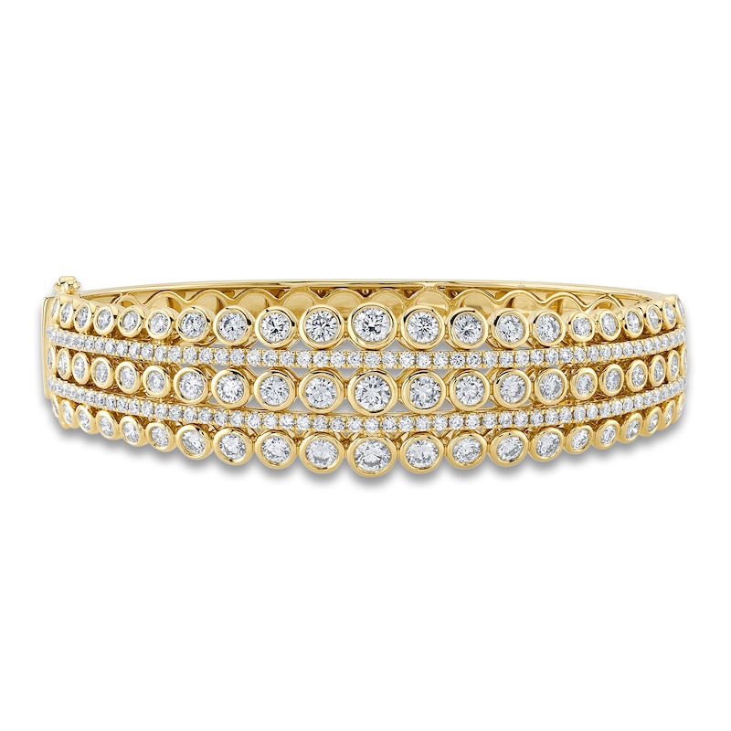 Main Image 1 of Shy Creation Diamond Bezel Bangle Bracelet 5 ct tw Round 14K Yellow Gold SC55023812ZS