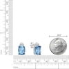 Thumbnail Image 4 of Natural Blue Topaz  & White Lab-Created Sapphire Stud Earrings 10K White Gold