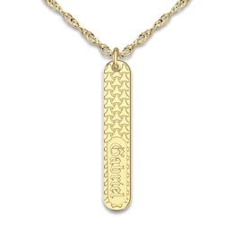 Men's Engravable Pendant Necklace 14K Yellow Gold 18&quot;