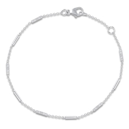 Diamond Bracelet 1/8 ct tw Round 10K White Gold 7&quot;