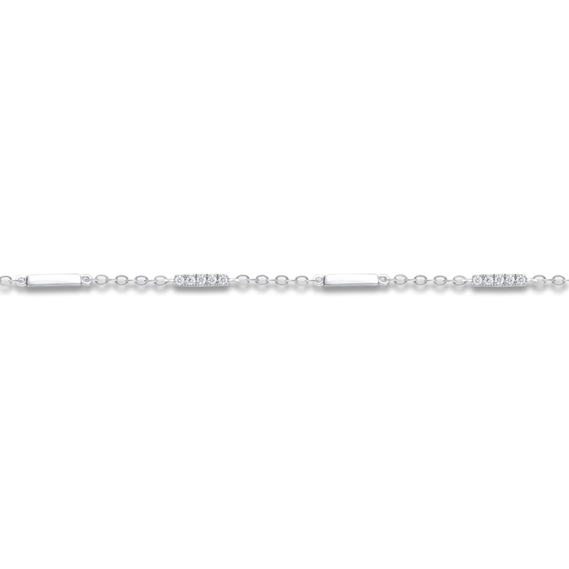 Main Image 2 of Diamond Bracelet 1/8 ct tw Round 10K White Gold 7&quot;