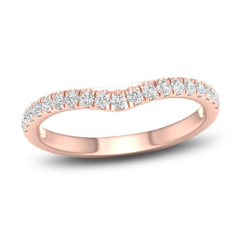 Diamond Contour Wedding Band 1/ ct tw Round 14K Rose Gold