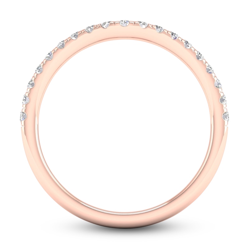 Main Image 4 of Diamond Contour Wedding Band 1/4 ct tw Round 14K Rose Gold