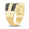 Thumbnail Image 2 of Men's Black Diamond Ring 2-1/4 ct tw Round 14K Yellow Gold