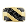 Thumbnail Image 3 of Men's Black Diamond Ring 2-1/4 ct tw Round 14K Yellow Gold