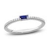 Thumbnail Image 1 of Natural Blue Sapphire Ring 1/15 ct tw Diamonds 14K White Gold