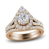 Thumbnail Image 0 of Diamond Halo Bridal Set 2 ct tw Round 14K Rose Gold