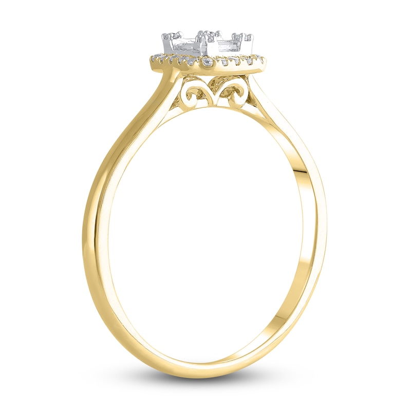 Diamond Promise Ring 1/5 ct tw Round/Baguette 14K Yellow Gold | Jared