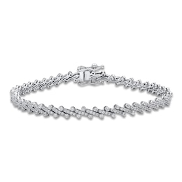 Diamond Tennis Bracelet 2 ct tw Round 14K White Gold 7&quot;