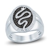 Thumbnail Image 0 of Men's Black & White Diamond Ring 5/8 ct tw Round 14K White Gold