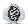 Thumbnail Image 2 of Men's Black & White Diamond Ring 5/8 ct tw Round 14K White Gold