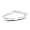 Thumbnail Image 1 of Round & Baguette-Cut Diamond Contour Anniversary Band 1/4 ct tw 14K White Gold