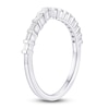 Thumbnail Image 2 of Round & Baguette-Cut Diamond Contour Anniversary Band 1/4 ct tw 14K White Gold