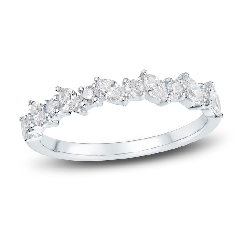 Main Image 1 of Marquise & Round-Cut Diamond Anniversary Band 1/2 ct tw 14K White Gold