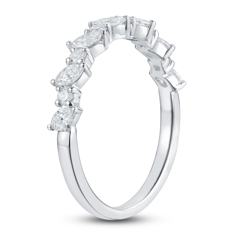 Main Image 2 of Marquise & Round-Cut Diamond Anniversary Band 1/2 ct tw 14K White Gold