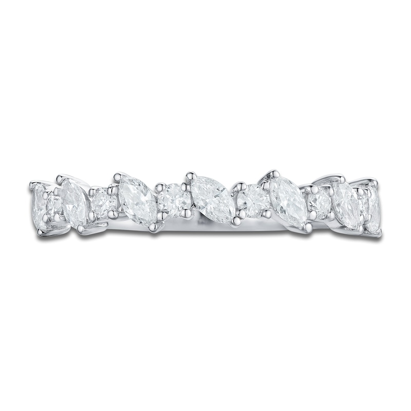 Main Image 3 of Marquise & Round-Cut Diamond Anniversary Band 1/2 ct tw 14K White Gold