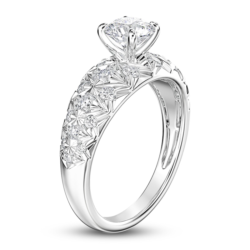 Main Image 2 of Vintage-Style Round Diamond Engagement Ring 1-1/4 ct tw 14K White Gold