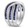 Thumbnail Image 2 of LALI Jewels Natural Blue Sapphire & Diamond Ring 5/8 ct tw Round 14K White Gold