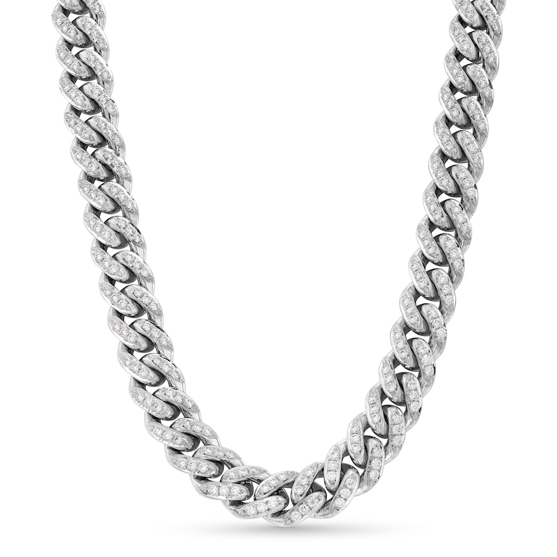 Alessi Domenico Diamond Necklace 10-5/8 ct tw 18K White Gold 22" 10.2mm