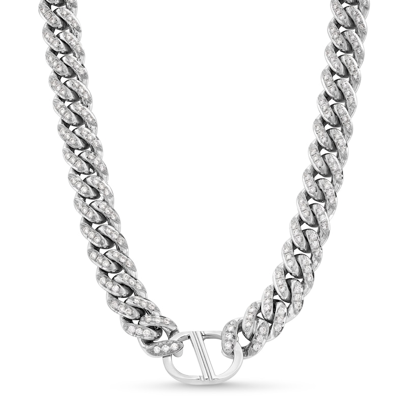 Alessi Domenico Diamond Necklace 10-5/8 ct tw 18K White Gold 22" 10.2mm