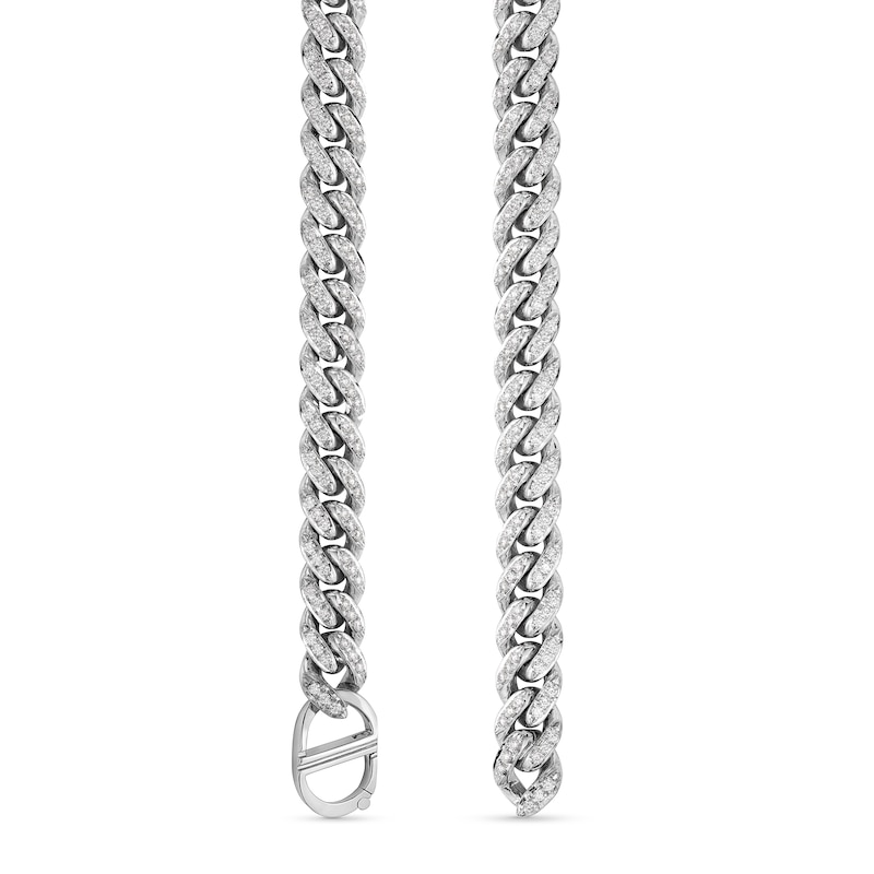 Alessi Domenico Diamond Necklace 10-5/8 ct tw 18K White Gold 22" 10.2mm