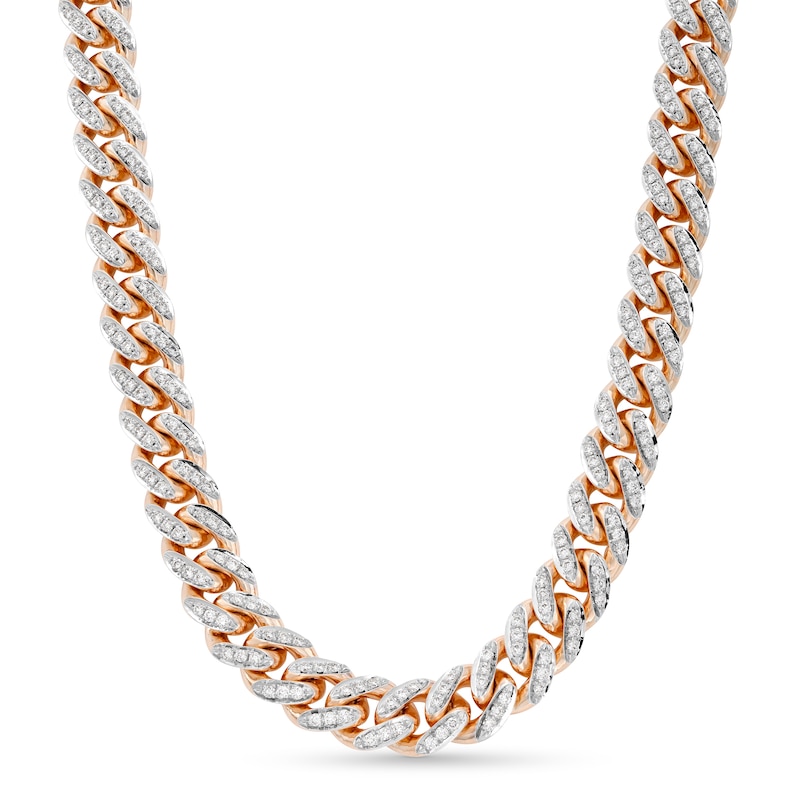 Alessi Domenico Diamond Necklace 6-1/5 ct tw 18K Rose Gold 20" 9.2mm