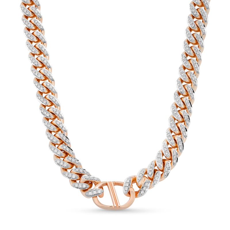 Alessi Domenico Diamond Necklace 6-7/8 ct tw 18K Rose Gold 22" 9.2mm