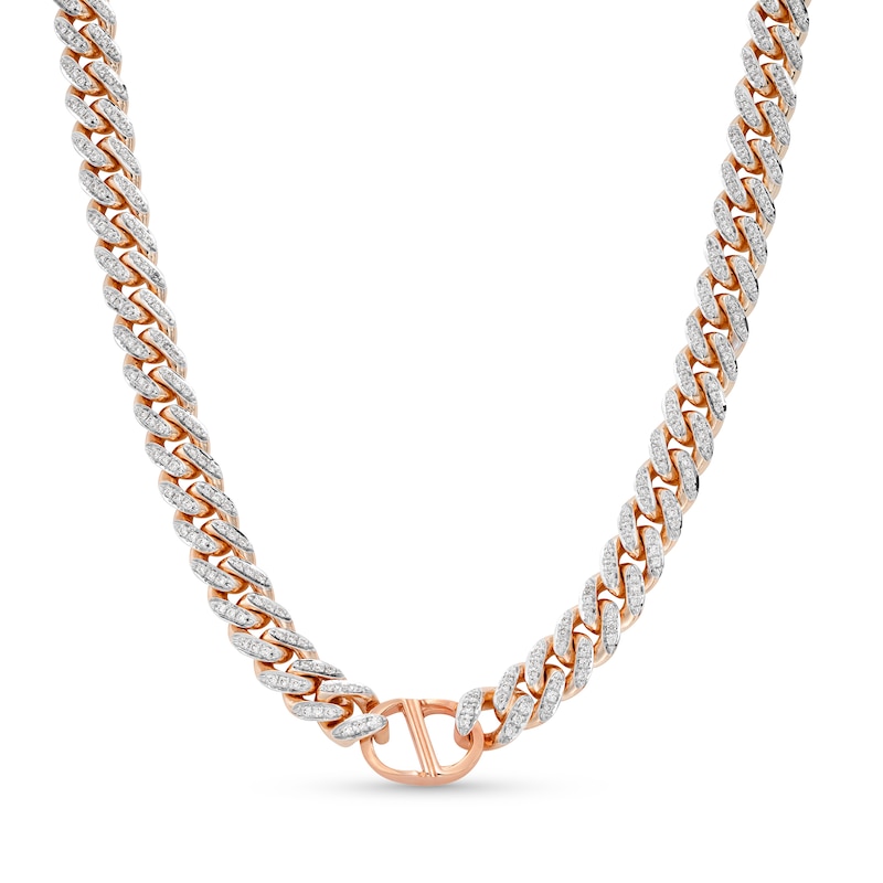 Alessi Domenico Diamond Necklace 2-5/8 ct tw 18K Rose Gold 16" 7mm