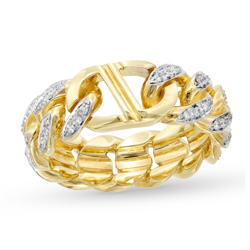 Main Image 1 of Alessi Domenico Diamond Ring 3/8 ct tw 18K Yellow Gold - Size 8.25