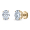 Thumbnail Image 1 of Oval-Cut Lab-Created Diamond Solitaire Stud Earrings 3 ct tw 14K Yellow Gold (F/SI2)