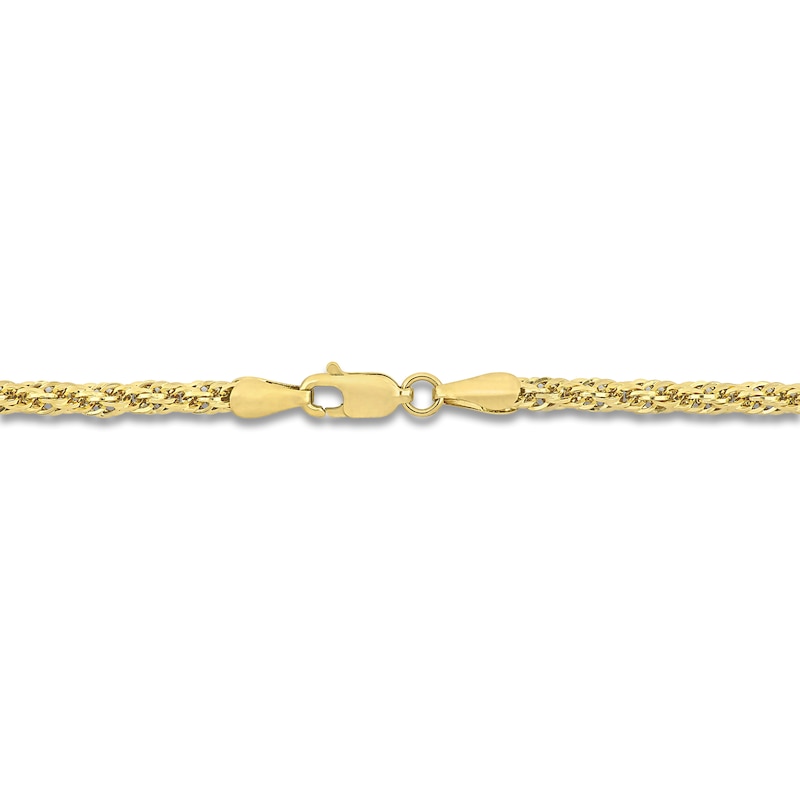 Hollow Rope Chain Bracelet 3mm 14K Yellow Gold 7.5"