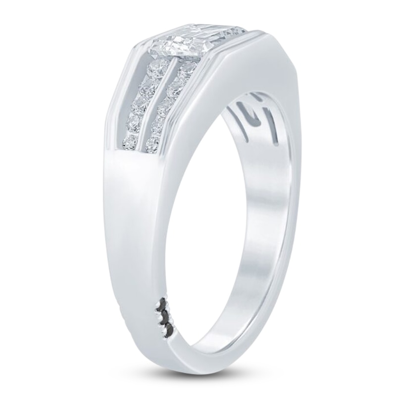 Main Image 2 of Men's Pnina Tornai Lab-Created Emerald-Cut Diamond Anniversary Band 1-7/8 ct tw 14K White Gold