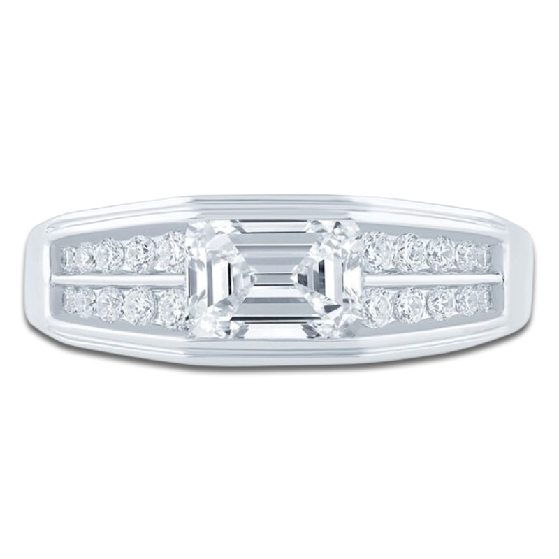 Main Image 3 of Men's Pnina Tornai Lab-Created Emerald-Cut Diamond Anniversary Band 1-7/8 ct tw 14K White Gold