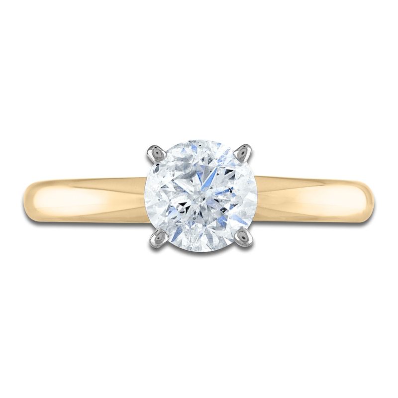 Certified Round Diamond Solitaire Engagement Ring 1 ct tw 14K Yellow Gold (I/I1)