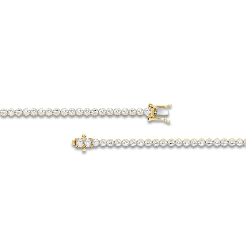 Main Image 2 of Men's Lab-Created Diamond Tennis Necklace 6 ct tw 14K Yellow Gold 20&quot;