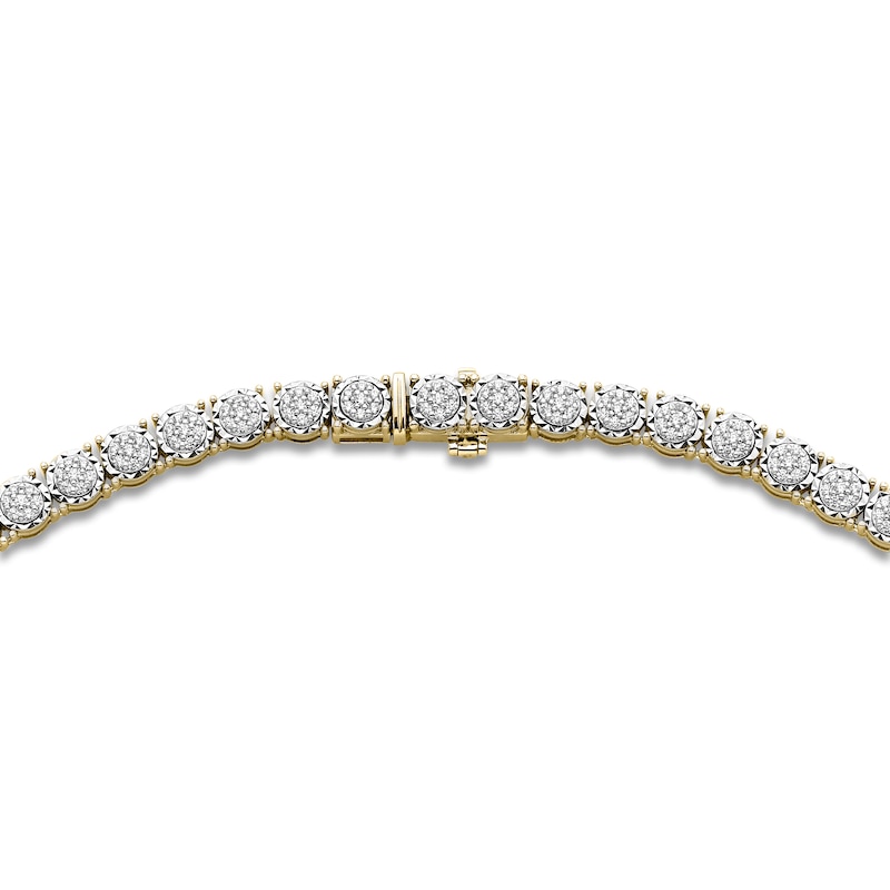 Men's Multi-Diamond Tennis Necklace 3-1/2 ct tw 10K Yellow Gold 22"