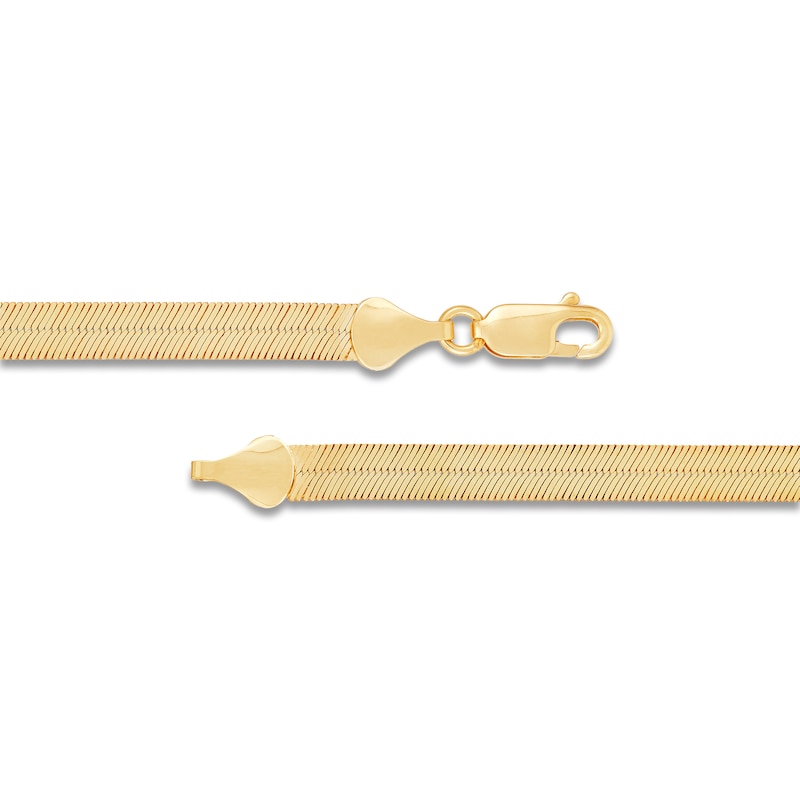 Solid Herringbone Chain Bracelet 4.77mm 10K Yellow Gold 7"